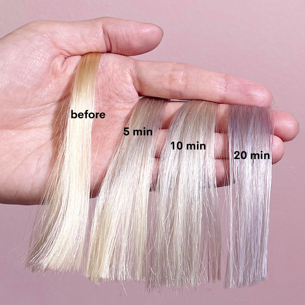 Pallure Blonde Toner Conditioner on bathroom shelf for routine maintenance