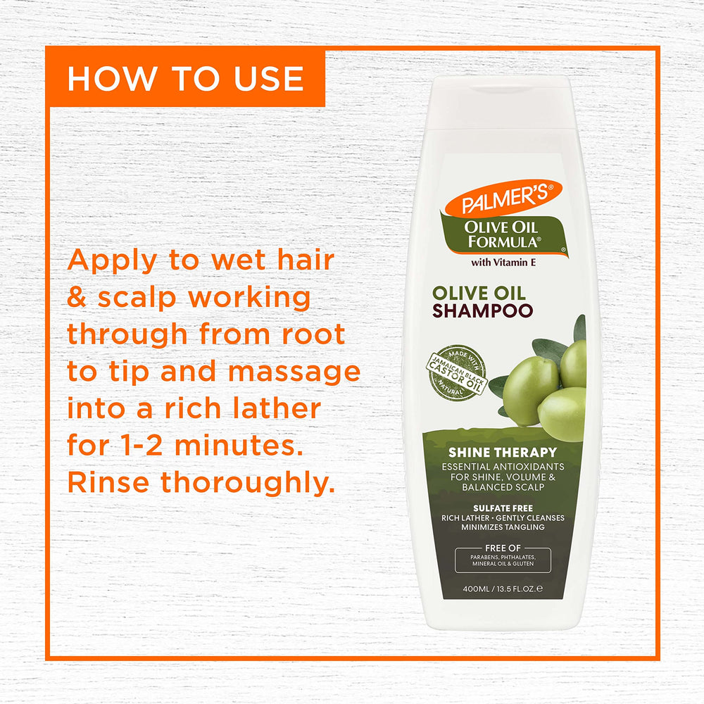 Shiny, frizz-free hair after washing with Palmer's Shine Therapy