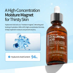 PAMSIBC PAMS IBC Ampoule serum drop close-up showing 94% HA concentration