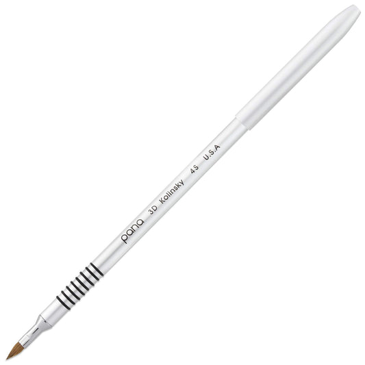 PANA 3D Kolinsky brush with silver non-slip grip for precise detailing.