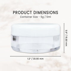 pana beauticom clear jar with white lid for neat storage of samples and lotions