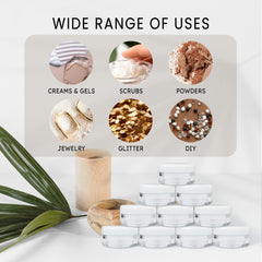 pana beauticom small jars ideal for diy blends, oils, and makeup samples
