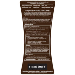 Panama Jack Amplifier Suntan Oil warning label on packaging