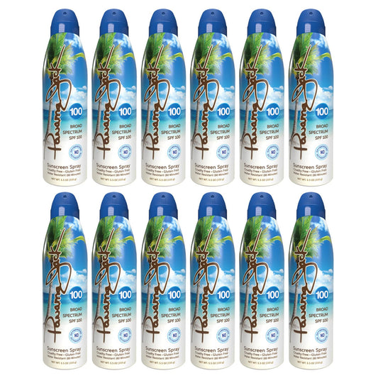 Panama Jack bottle with spray nozzle for quick, even coverage.