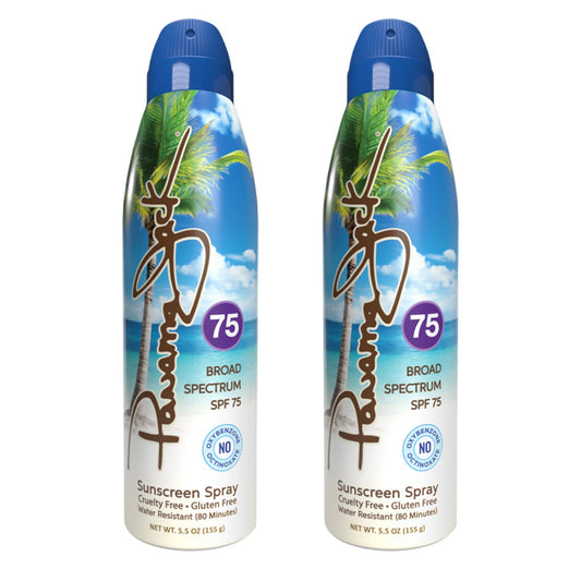 Panama Jack continuous sunscreen spray SPF 75 for fast, even coverage