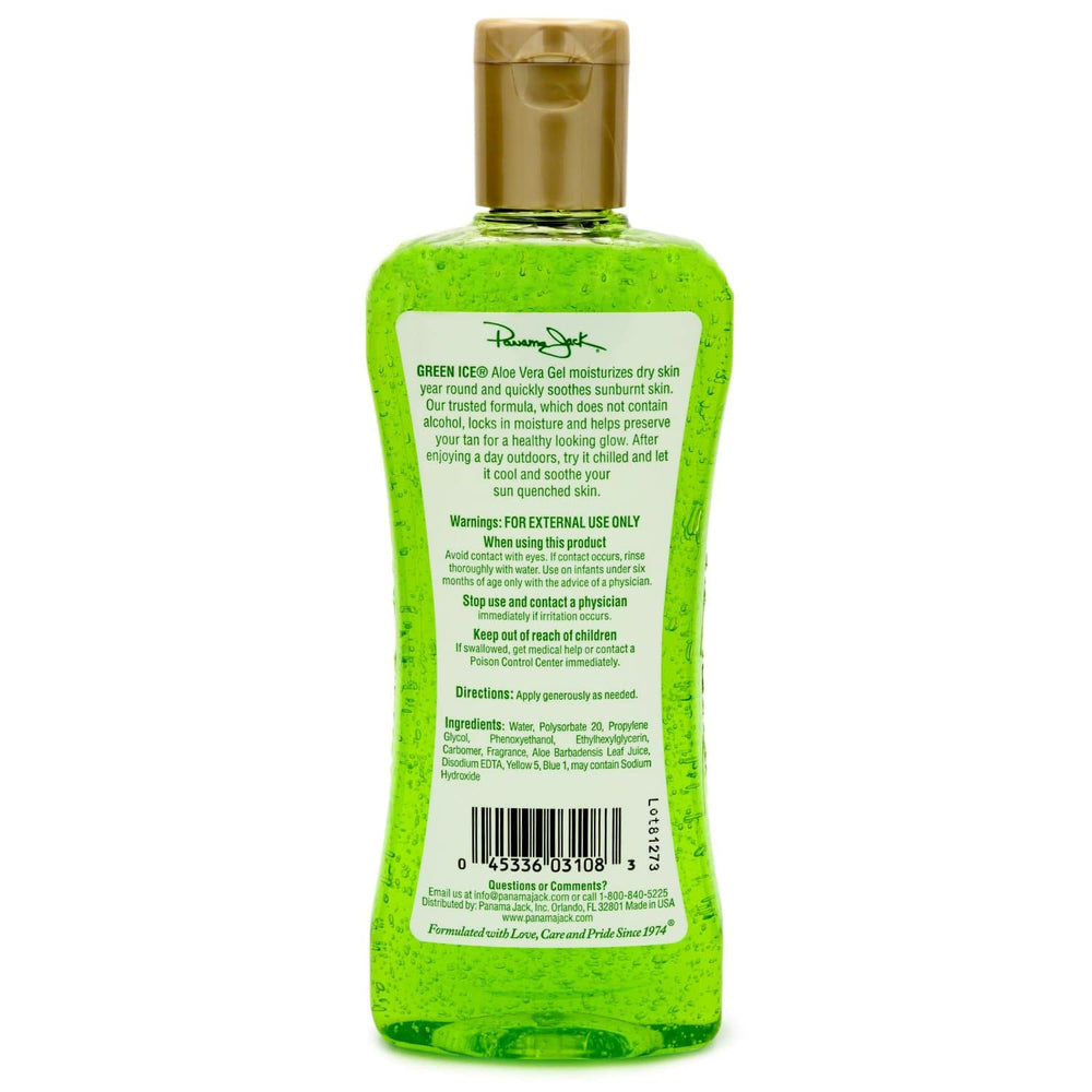Panama Jack Green Ice Gel 8 oz bottle with dispensing cap