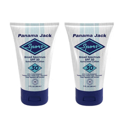 Panama Jack Sport Sunscreen Lotion SPF 30 bottle offering broad UVA/UVB protection.
