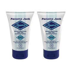 Panama Jack SPF100 2-pack demonstrates a portable sunscreen option.