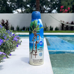Panama Jack continuous spray cap enables effortless application.