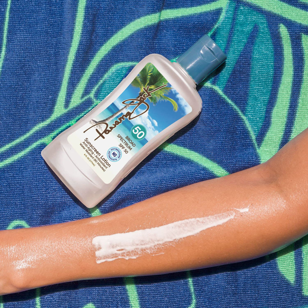 Panama Jack gluten free label on sunscreen bottle