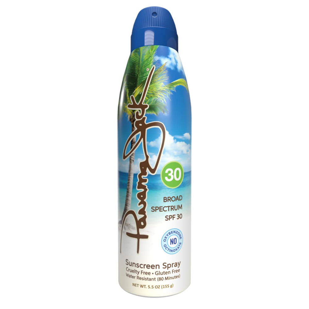 Panama Jack antioxidant oils shown as moisturizing, skin-friendly ingredients.