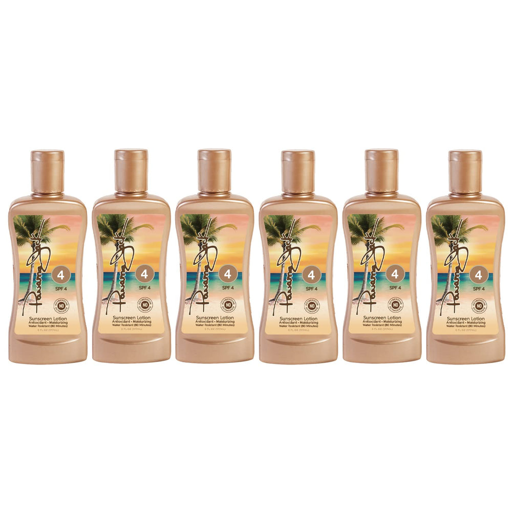 Panama Jack Sunscreen Tanning Lotion applied on skin outdoors.