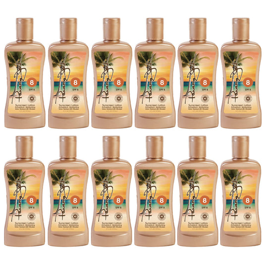 Panama Jack Sunscreen Tanning Lotion SPF 8 bottle with tropical scent for sun protection