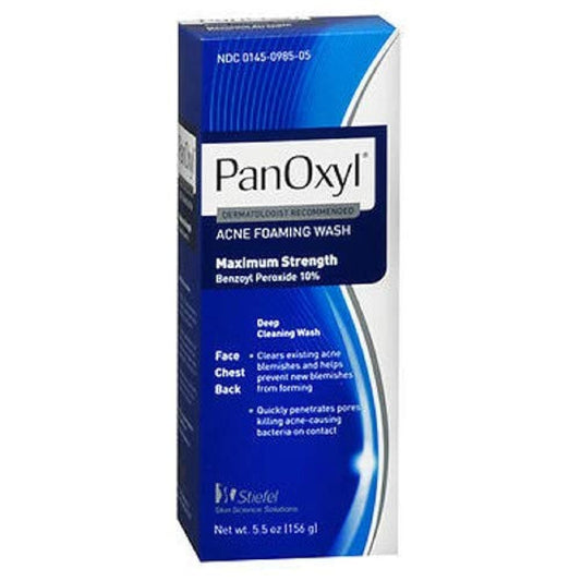 PanOxyl foaming acne wash bottle with rich lather for daily cleansing