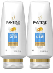 Pantene Classic Clean twin-pack bottles for daily hydration and detangling.