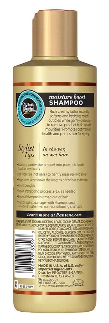Pantene Gold Series Moisture Boost shampoo creamy lather close-up for smoother hair