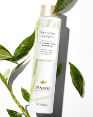 Pantene nutrient blends packaging emphasizing silicone-free and dye-free formula