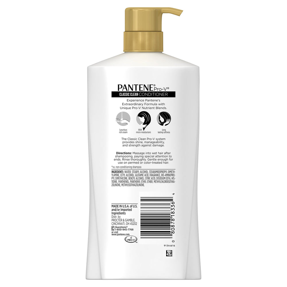 Pantene Pro-V Classic Clean Conditioner dispensing action showing easy application and control.