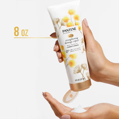 Pantene Pro-V vitamin blend closeup suggesting nourished, healthy-looking hair.