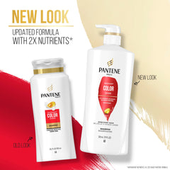 Pantene Radiant Color Shine Shampoo close-up on glossy, color-protected strands