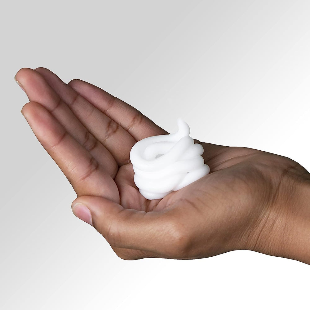 Close-up of shampoo lather highlighting cleansing power for fine hair