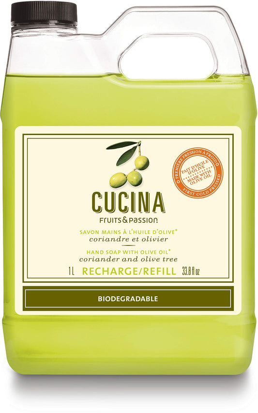 PANZERR Cucina coriander and olive tree refill bottle for everyday kitchen hand washing