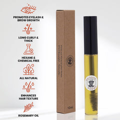 Papa Rozier Farms organic eyebrow growth serum tube with precision wand for brow grooming