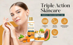 Papaya extract label suggests gentle exfoliation to reveal fresh skin.