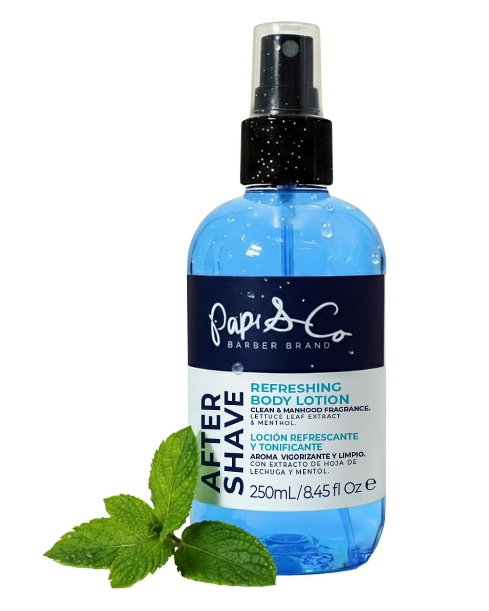 PAPI & CO. after shave lotion bottle front view for daily grooming.