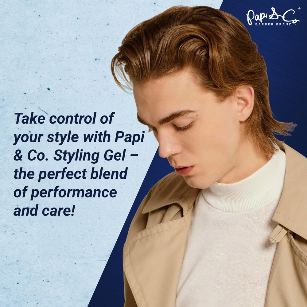 PAPI & CO hair gel packaging box conveys masculine grooming and easy handling