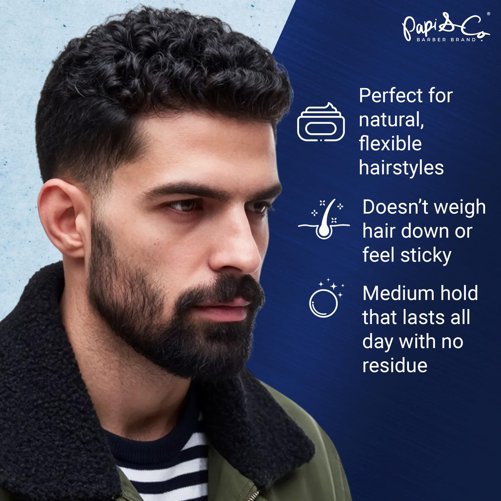 PAPI & CO Wax Hair Gel dispensing demonstration for quick, residue-free styling.