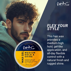 PAPI & CO Wax Hair Gel being applied with fingers for flexible control.