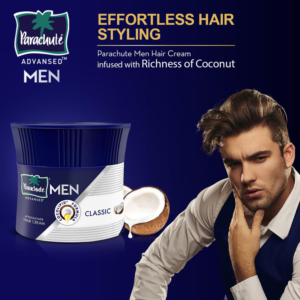 Parachute Advansed Hair Cream coconut enriched provides lightweight moisture and manageability.