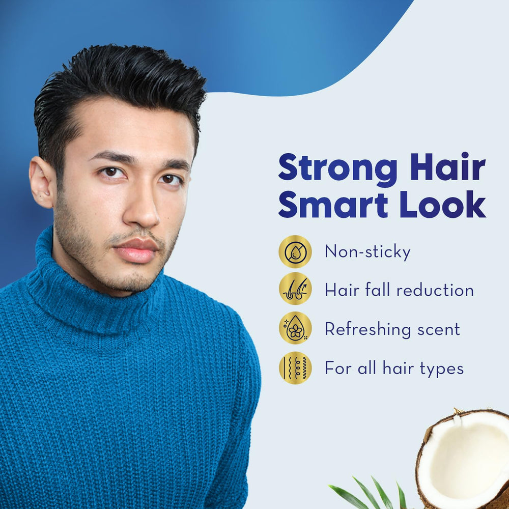 Parachute Advansed anti-hairfall cream ingredients almonds and coconut for nourished feel.
