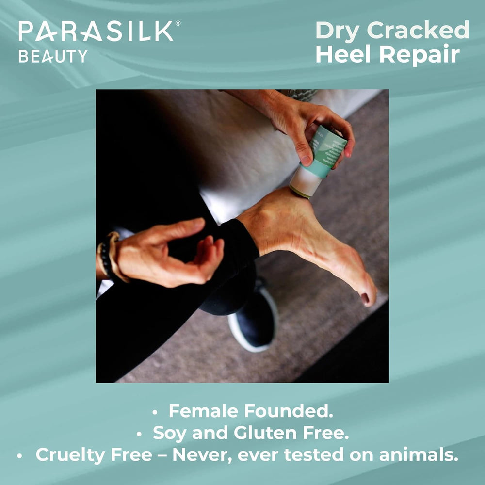 Parasilk Nighttime Foot Care routine photo suggesting daily use before bed.
