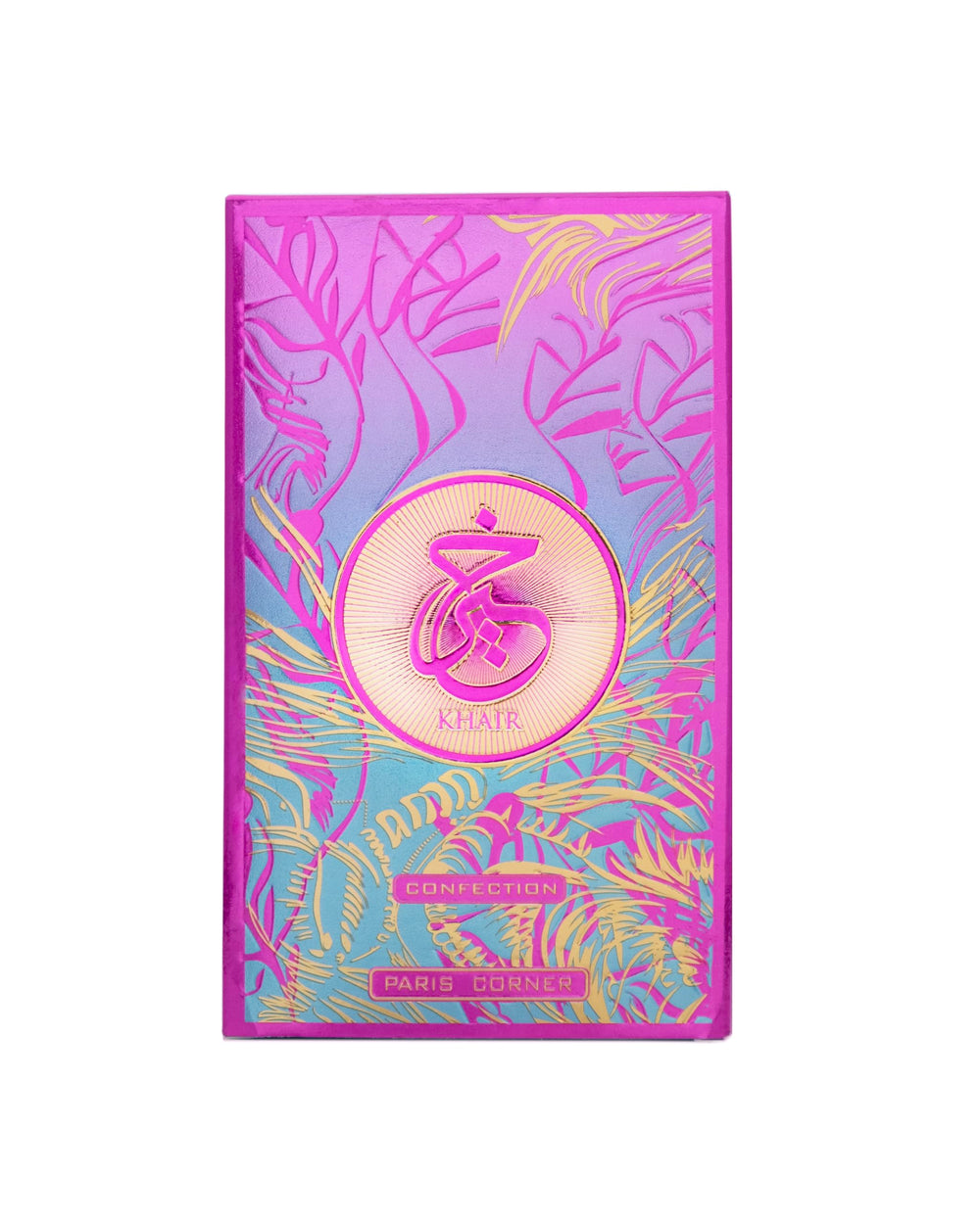 Paris Corner Khair Confection packaging, premium look that enhances vanity and daily fragrance rituals.