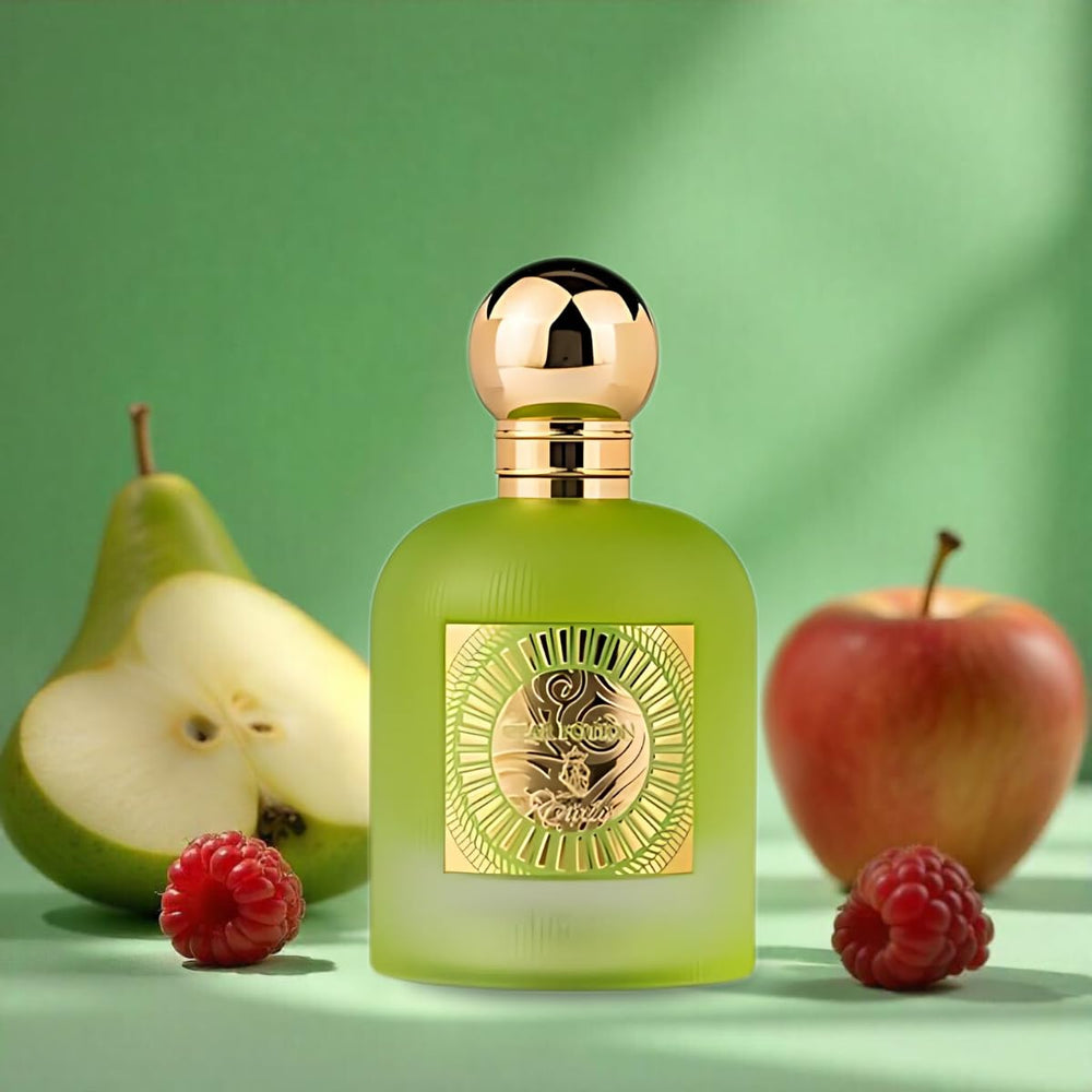 Pear Potion EDP heart notes image—jasmine and caramel add depth