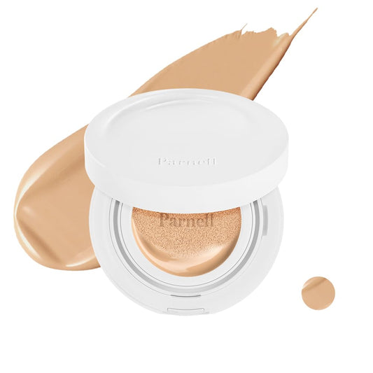 Parnell Cicamanu Serum Cushion bottle close-up shows premium packaging and creamy hydration