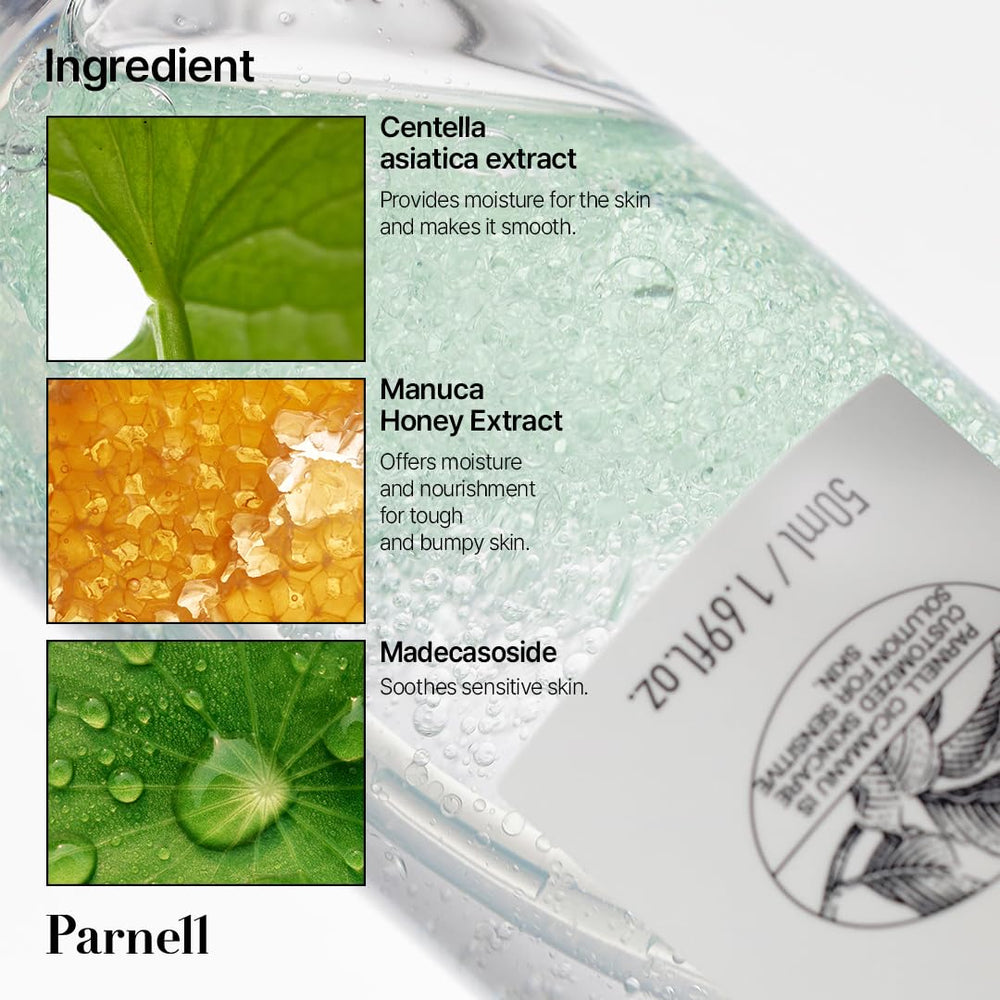 Parnell Cicamanu Serum Mist delivers a glass-like finish on the skin.