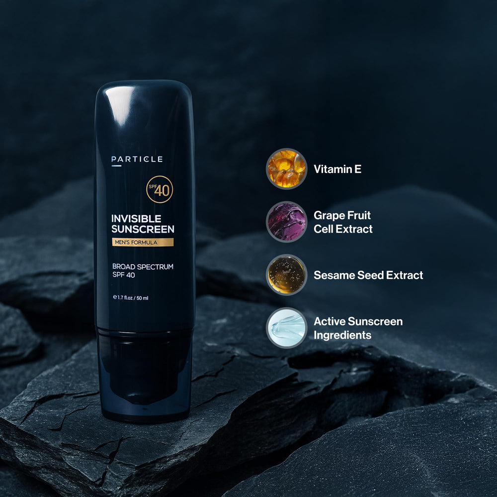 Particle Invisible Sunscreen beard-friendly texture for comfortable grooming.