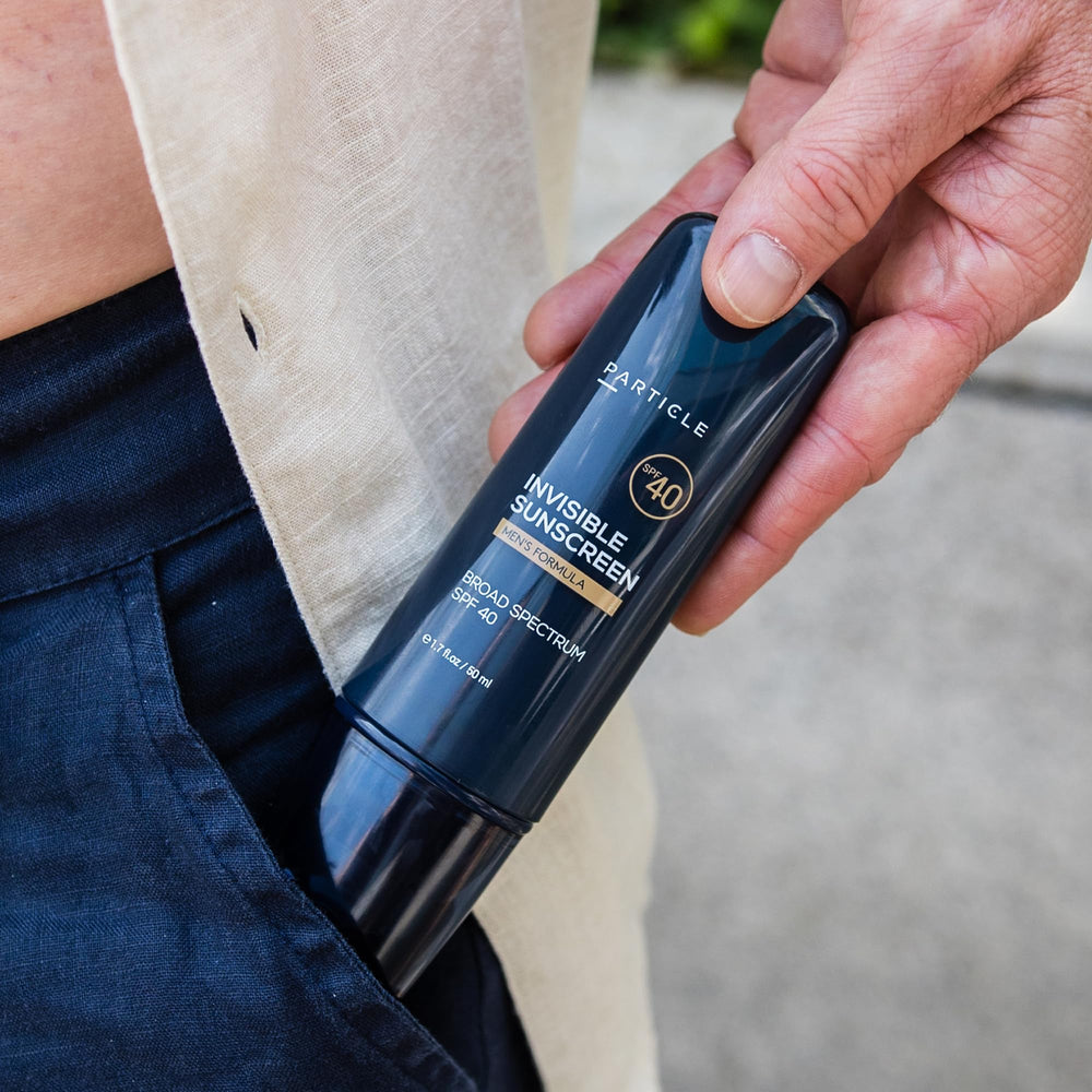 Particle Invisible Sunscreen absorbs quickly with a non-greasy finish.
