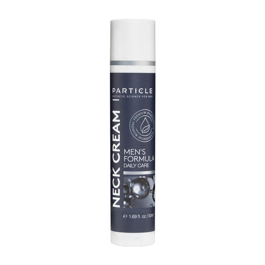 Particle Neck Cream bottle and packaging for daily neck care with quick absorption.