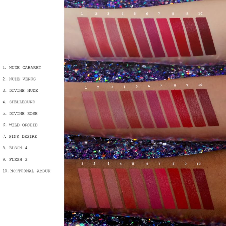 Pat McGrath Labs LiquiLUST Divine Rose coverage range offers soft to bold looks.