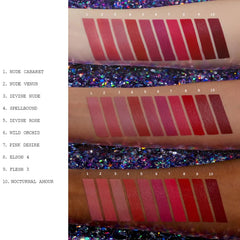 Pat McGrath Labs LiquiLUST Divine Rose coverage range offers soft to bold looks.