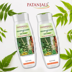 Patanjali Kesh Kanti Milk Protein Shampoo hair shine after wash with a silky finish.