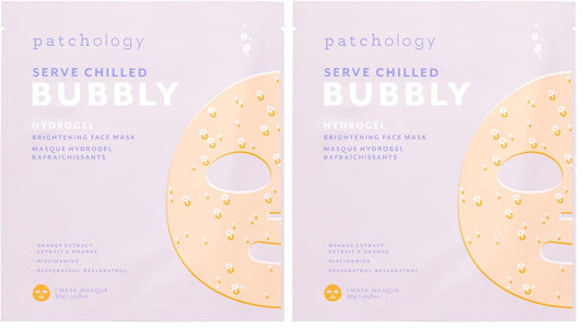 Patchology Brightening Gel Mask hydrogel pack for quick at-home spa glow.