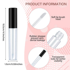 Patelai empty lip gloss tube with rubber insert to prevent leaks.
