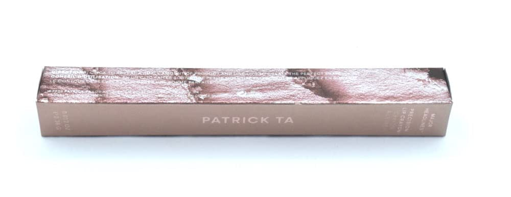 Patrick Ta lip pencil packaging with premium design and shade range.
