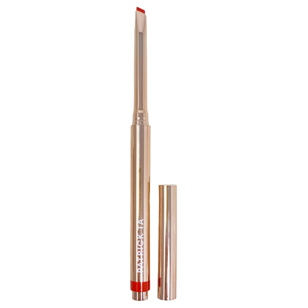 Patrick Ta Major Headlines lip crayon application demonstrates smooth, precise pigment.