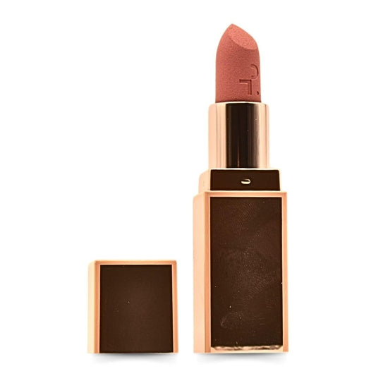 Patrick Ta Major Headlines Matte Suede Lipstick Shy swatch reveals rich pink and velvety texture